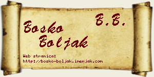 Boško Boljak vizit kartica
